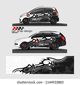
car graphic background vector. abstract tribal livery design for vehicle vinyl wrap 