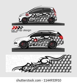 
car graphic background vector. abstract tribal livery design for vehicle vinyl wrap 