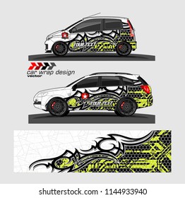 
car graphic background vector. abstract tribal livery design for vehicle vinyl wrap 