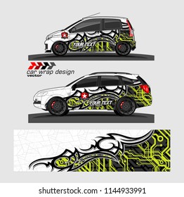 
car graphic background vector. abstract tribal livery design for vehicle vinyl wrap 