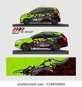 
car graphic background vector. abstract tribal livery design for vehicle vinyl wrap 