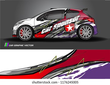 car graphic background vector. abstract racing livery design for vehicle vinyl wrap 