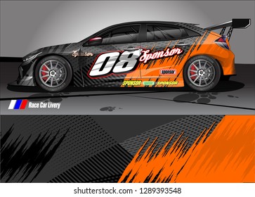 car graphic background vector. abstract racing livery design for vehicle vinyl wrap 