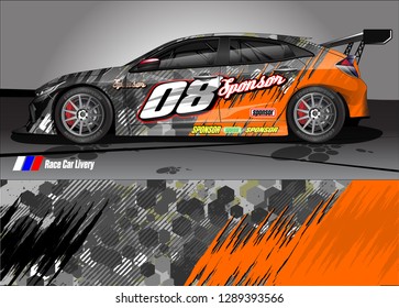 car graphic background vector. abstract racing livery design for vehicle vinyl wrap 