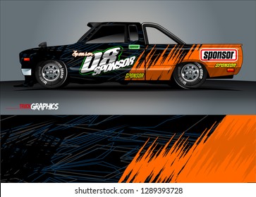 car graphic background vector. abstract racing livery design for vehicle vinyl wrap 