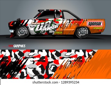 car graphic background vector. abstract racing livery design for vehicle vinyl wrap 
