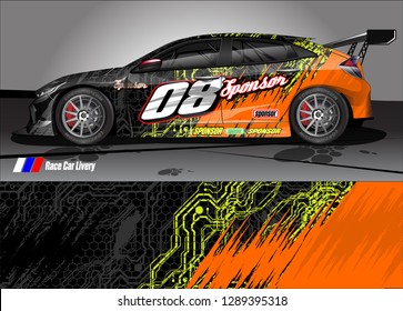car graphic background vector. abstract racing livery design for vehicle vinyl wrap 