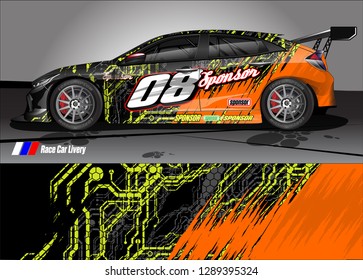 car graphic background vector. abstract racing livery design for vehicle vinyl wrap 