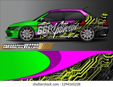 
car graphic background vector. abstract race style livery design for vehicle vinyl sticker wrap 