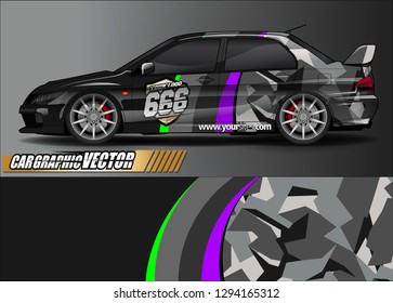 
car graphic background vector. abstract race style livery design for vehicle vinyl sticker wrap 
