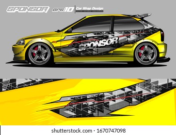 
car graphic background vector. abstract race style livery design for vehicle vinyl sticker wrap 