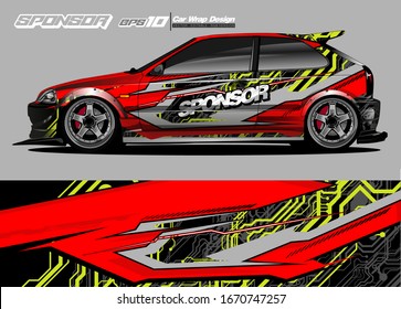 
car graphic background vector. abstract race style livery design for vehicle vinyl sticker wrap 
