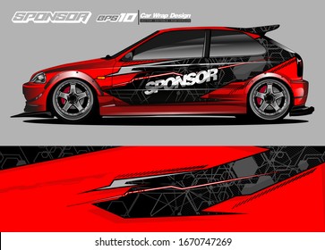 
car graphic background vector. abstract race style livery design for vehicle vinyl sticker wrap 