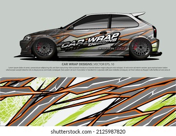 Vektorgrafik des Autos. Abstrakte Linien, Vektorgrafik mit modernem Camouflage-Design für LKW- und LKW-Grafikfolie 