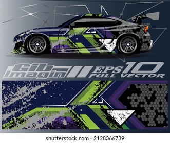 Vektorgrafik des Autos. abstraktes Renndesign für Vinyl-Aufkleber