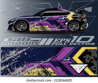 car graphic background vector. abstract race style livery design for vehicle vinyl sticker wrap