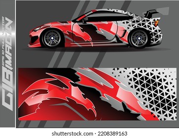 car graphic background vector. abstract race style livery design for vehicle vinyl sticker wrap