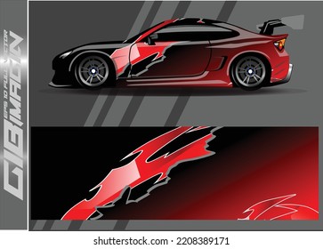 vector de fondo gráfico del coche. diseño de livery de estilo de carrera abstracto para el envoltorio de pegatinas de vinilo para vehículos