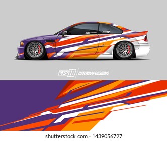 car graphic design concept. Abstract racing background for wrapping vehicles, race cars, cargo van, pickup trucks and racing livery.