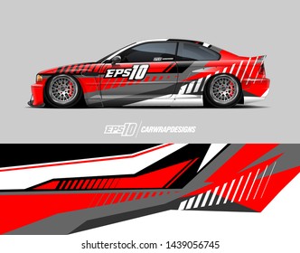 car graphic design concept. Abstract racing background for wrapping vehicles, race cars, cargo van, pickup trucks and racing livery.