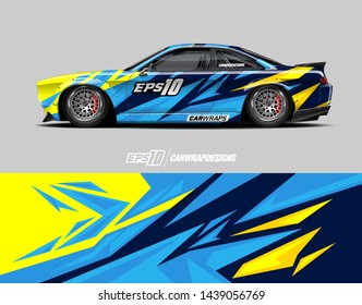 car graphic design concept. Abstract racing background for wrapping vehicles, race cars, cargo van, pickup trucks and racing livery.