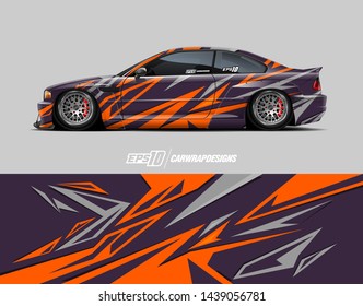 car graphic design concept. Abstract racing background for wrapping vehicles, race cars, cargo van, pickup trucks and racing livery.