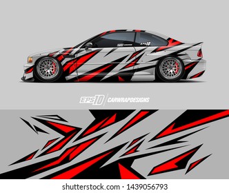 car graphic design concept. Abstract racing background for wrapping vehicles, race cars, cargo van, pickup trucks and racing livery.