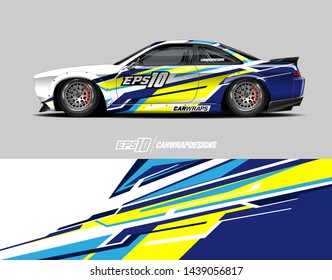 car graphic design concept. Abstract racing background for wrapping vehicles, race cars, cargo van, pickup trucks and racing livery.