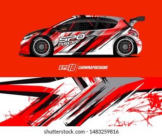 Car graphic design concept. Graphic abstract grunge stripe designs for wrapping vehicles, race car, cargo van, pickup truck and racing livery.