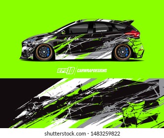 Car graphic design concept. Graphic abstract grunge stripe designs for wrapping vehicles, race car, cargo van, pickup truck and racing livery.