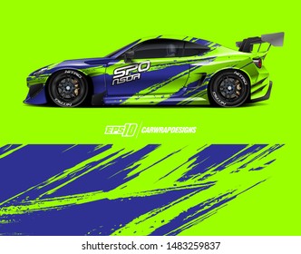 Car graphic design concept. Graphic abstract grunge stripe designs for wrapping vehicles, race car, cargo van, pickup truck and racing livery.