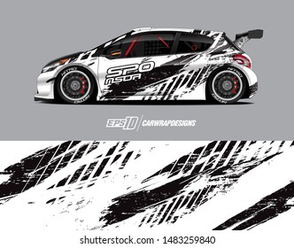 Car graphic design concept. Graphic abstract grunge stripe designs for wrapping vehicles, race car, cargo van, pickup truck and racing livery.