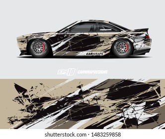 Car graphic design concept. Graphic abstract grunge stripe designs for wrapping vehicles, race car, cargo van, pickup truck and racing livery.