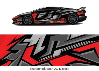 Car graphic design concept. Graphic abstract grunge stripe designs for wrapping 