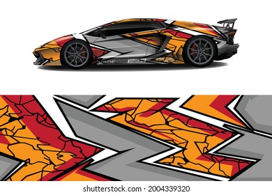 Car graphic design concept. Graphic abstract grunge stripe designs for wrapping 