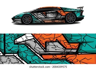 Car graphic design concept. Graphic abstract grunge stripe designs for wrapping 