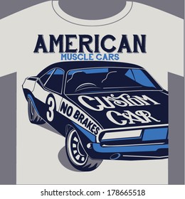 car graphic design for t-shirt