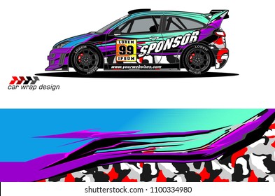 
car graphic vector. abstract background racing livery design for vehicle vinyl wrap 