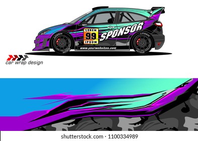 
car graphic vector. abstract background racing livery design for vehicle vinyl wrap 