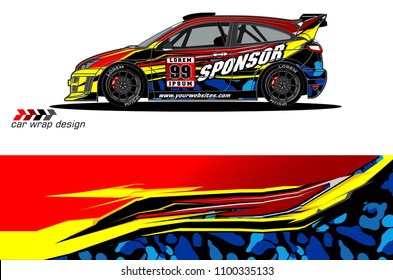 
car graphic vector. abstract background racing livery design for vehicle vinyl wrap 