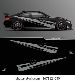 Car graphic vector. abstract lines with black background design for vehicle vinyl wrap