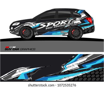 Car Graphic vector. abstract racing background for SUV vinyl wrap