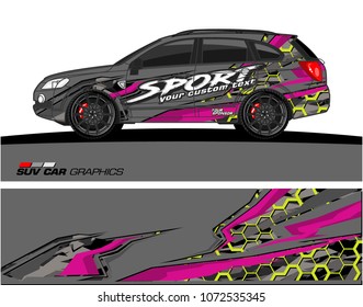 Car Graphic vector. abstract racing background for SUV vinyl wrap