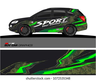 Car Graphic vector. abstract racing background for SUV vinyl wrap