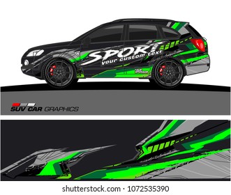 Car Graphic vector. abstract racing background for SUV vinyl wrap