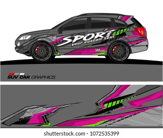 Car Graphic vector. abstract racing background for SUV vinyl wrap