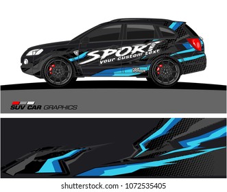 Car Graphic Vector. Abstract Racing Background For SUV Vinyl Wrap