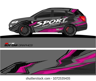 Car Graphic vector. abstract racing background for SUV vinyl wrap
