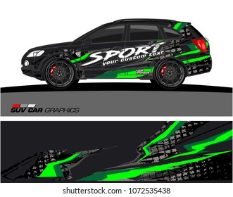 Car Graphic vector. abstract racing background for SUV vinyl wrap