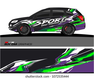 Car Graphic vector. abstract racing background for SUV vinyl wrap